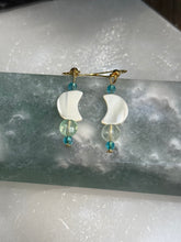 Load image into Gallery viewer, Fluorite moon earrings
