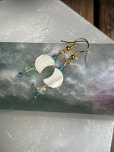 Load image into Gallery viewer, Fluorite moon earrings
