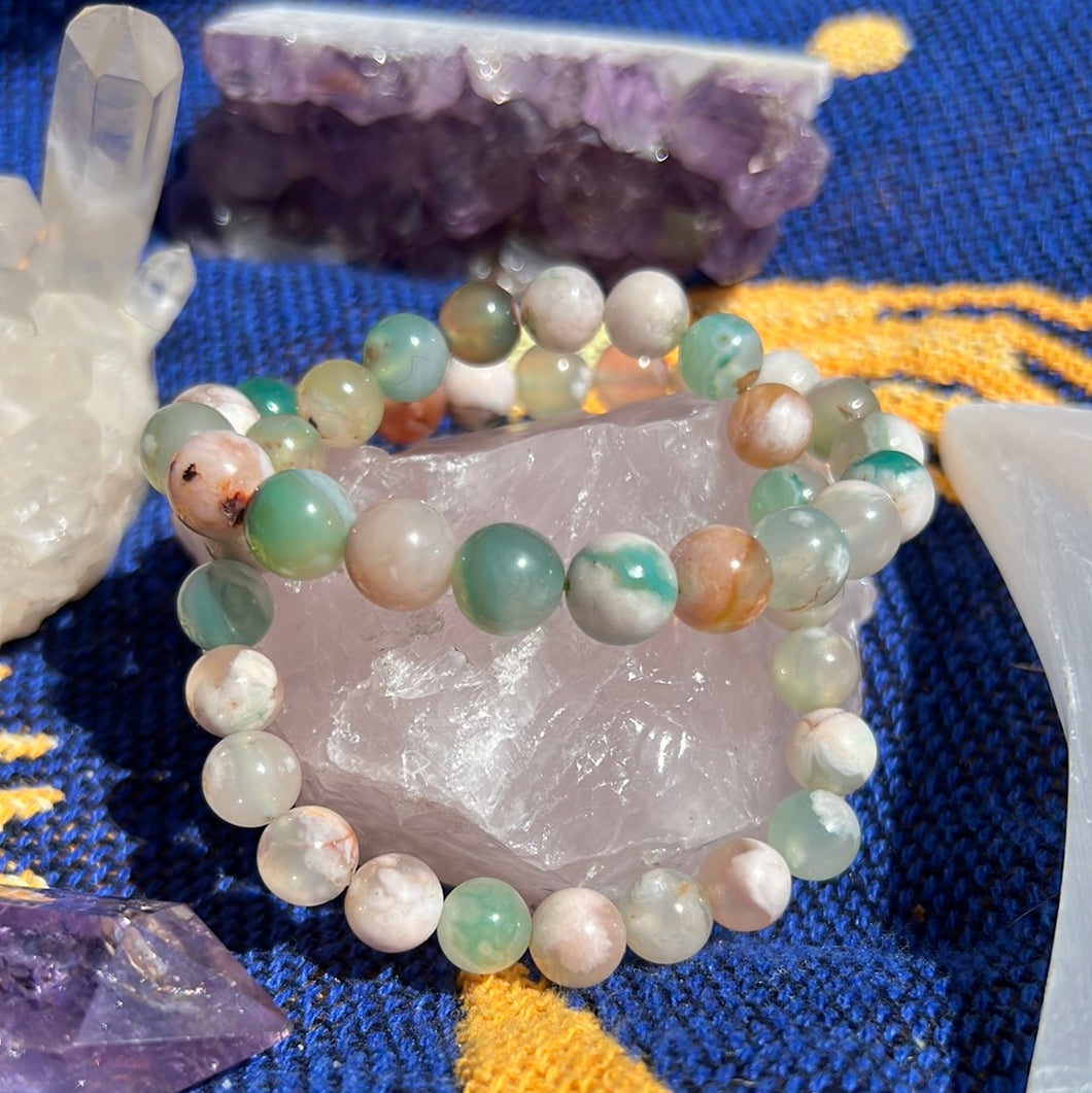 Flower agate bracelet