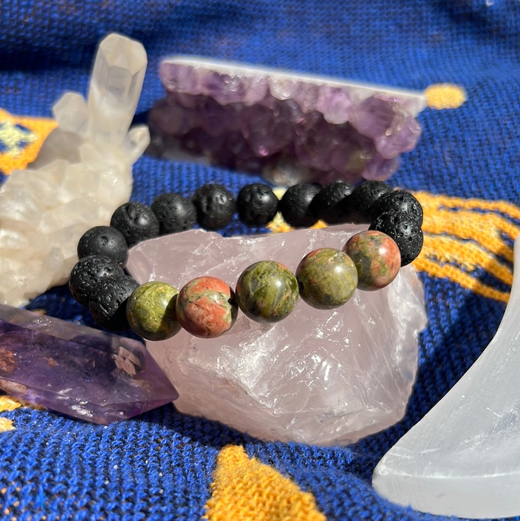 Unakite aromatherapy bracelet
